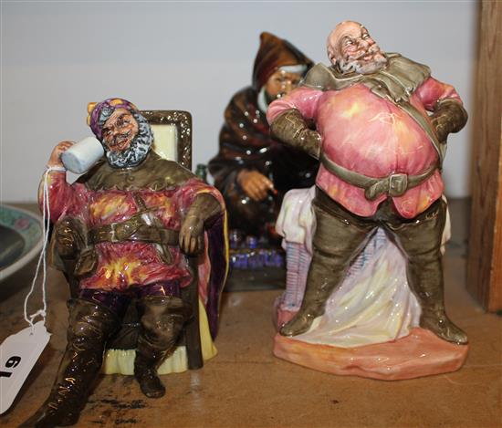 3 Royal Doulton figures The Potter HN1493, The Foaming Quart HN2162, Falstaff HN2054